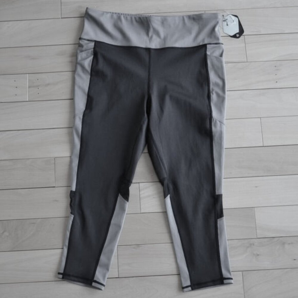 LuLaRoe Leggings, Gray on Black, XL